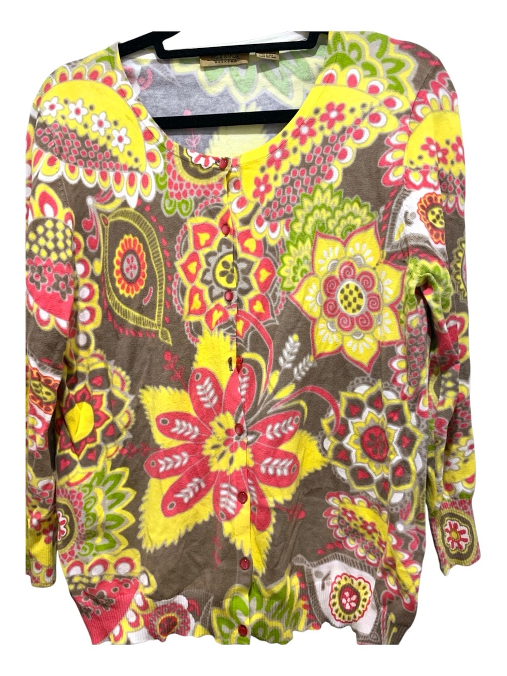 Paisley Floral Cardigan, XL